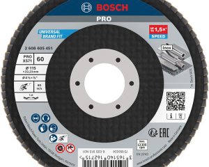 Lamelirani brusni disk PRO X571, pod kutom, 115 mm, G60